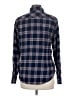 Jachs Girlfriend 100% Cotton Plaid Blue Long Sleeve Button-Down Shirt Size M - photo 2