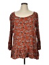 Moa Moa 100% Polyester Orange 3/4 Sleeve Blouse Size 1X - photo 1
