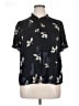 T Tahari 100% Polyester Floral Black Short Sleeve Blouse Size 1X - photo 1
