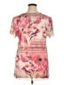 JM Collection Pink Short Sleeve Blouse Size XL - photo 2