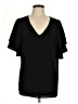 Unbranded 100% Polyester Black Short Sleeve Top Size L - photo 1