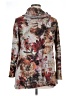 Jess & Jane Floral Brown Turtleneck Sweater Size XL - photo 2