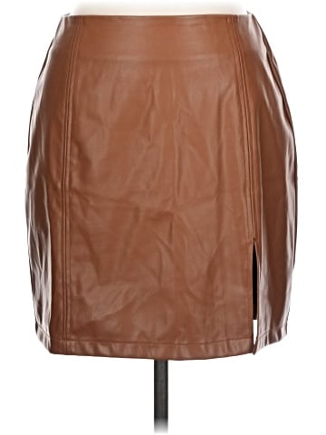 MANGOPOP Collection Faux Leather Skirt (view 1)