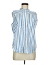 Ann Taylor Stripes Blue Sleeveless Button-Down Shirt Size M - photo 1