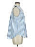 Ann Taylor Stripes Blue Sleeveless Button-Down Shirt Size M - photo 4