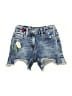 Monnalisa Graphic Blue Denim Shorts Size 5 - photo 1