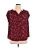 41Hawthorn Burgundy Short Sleeve Blouse Size 1X - photo 1