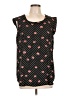 Pleione 100% Polyester Hearts Black Sleeveless Blouse Size L - photo 1