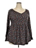 Target Brown Long Sleeve Blouse Size 2X - photo 1
