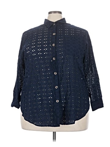 Maurices 3/4 Sleeve Button-Down Shirt (view 1)