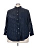 Maurices 100% Cotton Polka Dots Blue 3/4 Sleeve Button-Down Shirt Size 20 (2) - photo 1