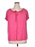 St. John's Bay 100% Polyester Pink Short Sleeve Blouse Size XL - photo 1