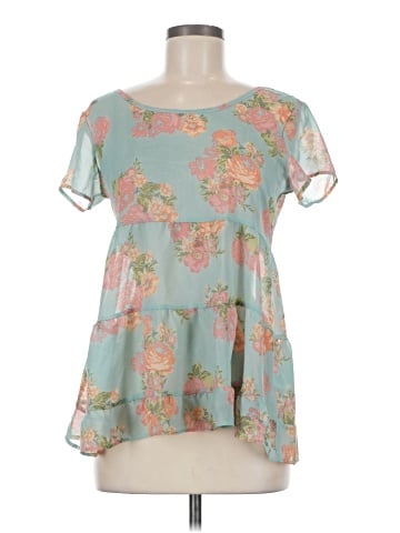 Derek Heart Short Sleeve Blouse (view 1)