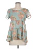 Derek Heart 100% Polyester Teal Short Sleeve Blouse Size M - photo 1