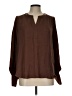 Gibson Latimer 100% Polyester Brown Long Sleeve Blouse Size L - photo 1