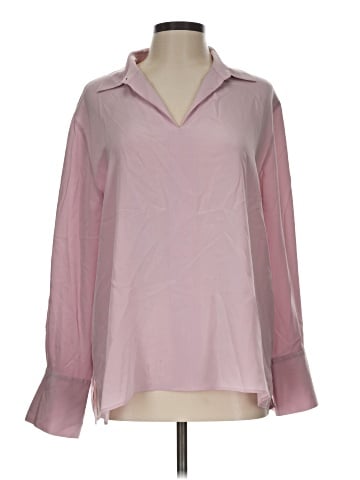 Repeat Cashmere Long Sleeve Silk Top (view 1)