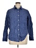 J. McLaughlin Print Blue Long Sleeve Button-Down Shirt Size XL - photo 1