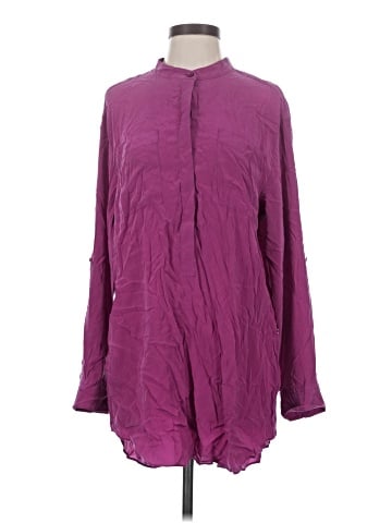 Donna Karan New York Long Sleeve Silk Top (view 1)