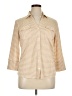 J. McLaughlin Stripes Tan 3/4 Sleeve Button-Down Shirt Size XL - photo 1