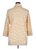 J. McLaughlin Stripes Tan 3/4 Sleeve Button-Down Shirt Size XL - photo 2