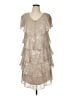 Ignite Evenings Print Silver Tan Cocktail Dress Size 14 - photo 1