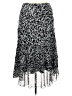 Sara Michelle 100% Polyester Animal Print Silver Casual Skirt Size 1X - photo 1