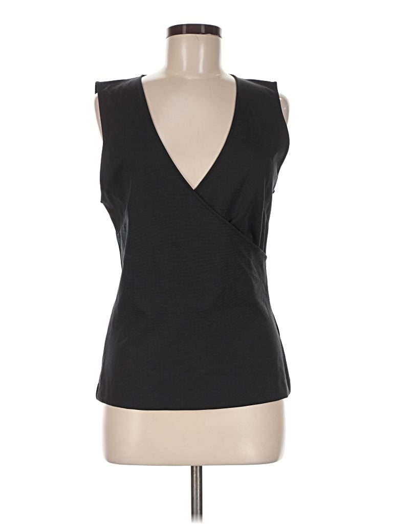 Pre-owned J.crew 365 Sleeveless Top Black Plunge Neckline Tops