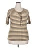 No Comment Tan Short Sleeve Henley Size 3X - photo 1
