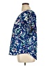 DKNY 100% Polyester Floral Blue Short Sleeve Blouse Size XL - photo 5