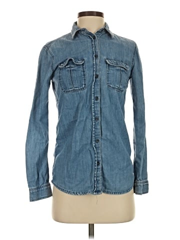 Topshop Long Sleeve Button-Down Shirt (view 1)