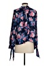 WAYF Floral Blue Long Sleeve Blouse Size XS - photo 2
