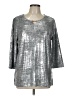 Assorted Brands Metallic Silver 3/4 Sleeve T-Shirt Size L - photo 1