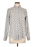 RED Valentino 100% Cotton Print Silver Blue Long Sleeve Blouse Size EU (IT) 46 / US 10 - photo 1