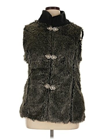 American Glamour by Badgley Mischka Faux Fur Vest (view 1)