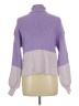Francesca's Color Block Purple Turtleneck Sweater Size L - photo 2