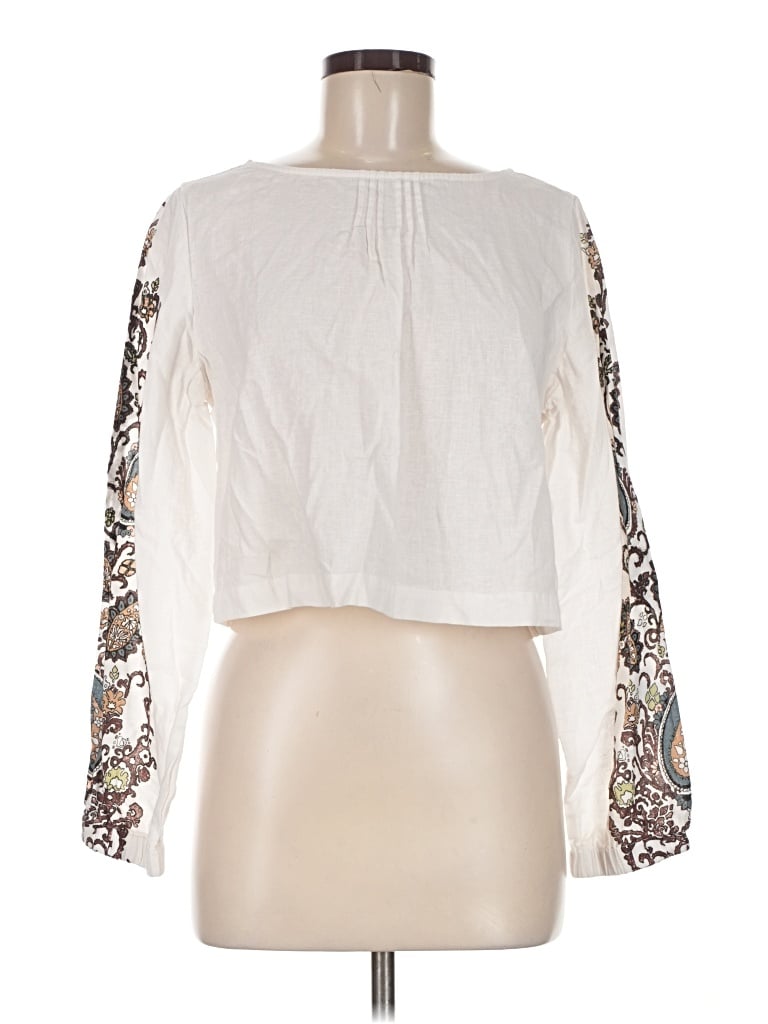 Pre-owned Cleobella Long Sleeve Blouse In Ivory