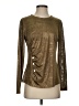 Fever Metallic Gold Long Sleeve Top Size S - photo 1