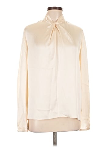 Vince. Long Sleeve Silk Top (view 1)
