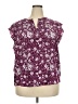 Fun2Fun Burgundy Short Sleeve Blouse Size 2X - photo 1