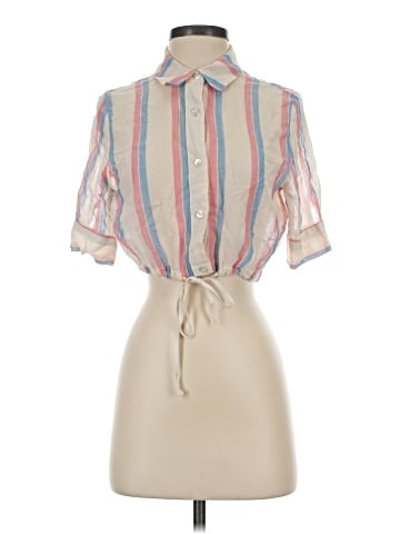 Solid & Striped Short Sleeve Blouse (view 1)