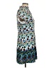 Zara 100% Polyester Print Teal Casual Dress Size L - photo 4