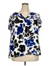 Daniel Rainn 100% Polyester Blue Short Sleeve Blouse Size 2X - photo 1