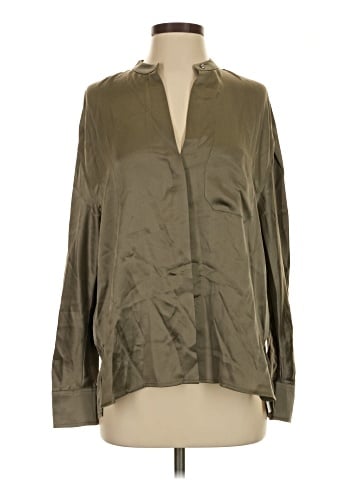 Vince. Long Sleeve Silk Top (view 1)