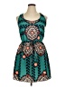 Bebop Print Teal Casual Dress Size XL - photo 1
