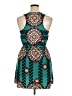 Bebop Print Teal Casual Dress Size XL - photo 2