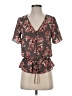 Sienna Sky 100% Polyester Brown Short Sleeve Blouse Size XS - photo 1