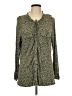 Democracy 100% Rayon Animal Print Green Long Sleeve Blouse Size L - photo 1