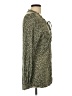 Democracy 100% Rayon Animal Print Green Long Sleeve Blouse Size L - photo 4