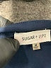 Sugar Lips 100% Polyester Black Blue 3/4 Sleeve Blouse Size M - photo 7