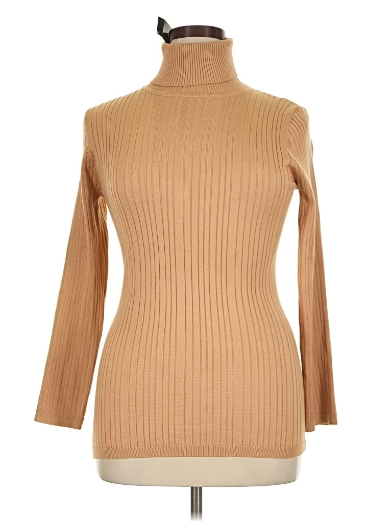 Ashley Stewart Turtleneck Sweater In Tan
